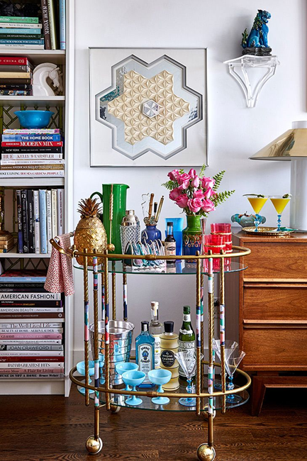a shelf-by-shelf guide to style your bar cart