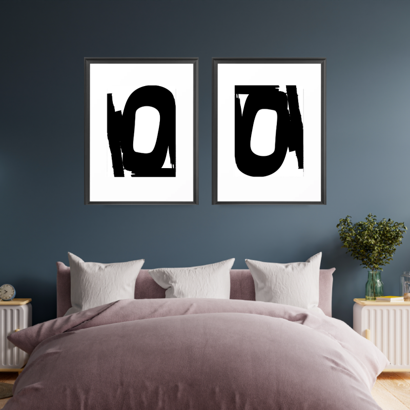 simple modern O shape art print-2