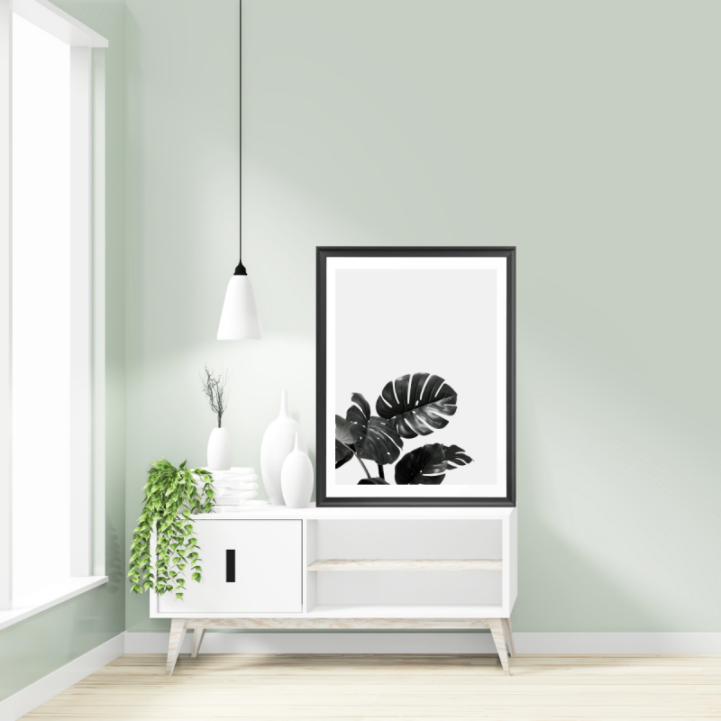 monochrome leaf art print-3
