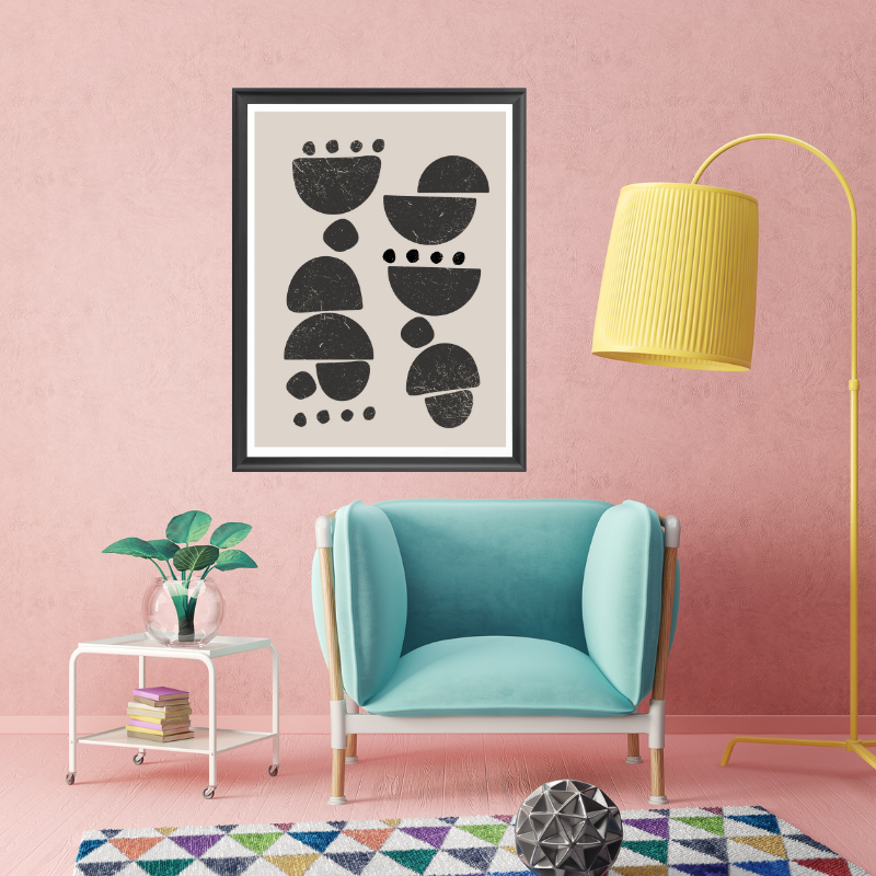 Nordic half moon abstract print-3